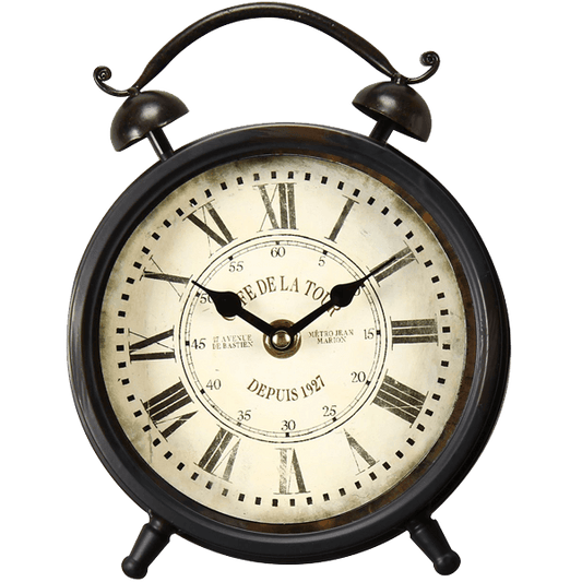 Adeco Antique Retro Vintage Round Decorative Iron Wall Clock French Design