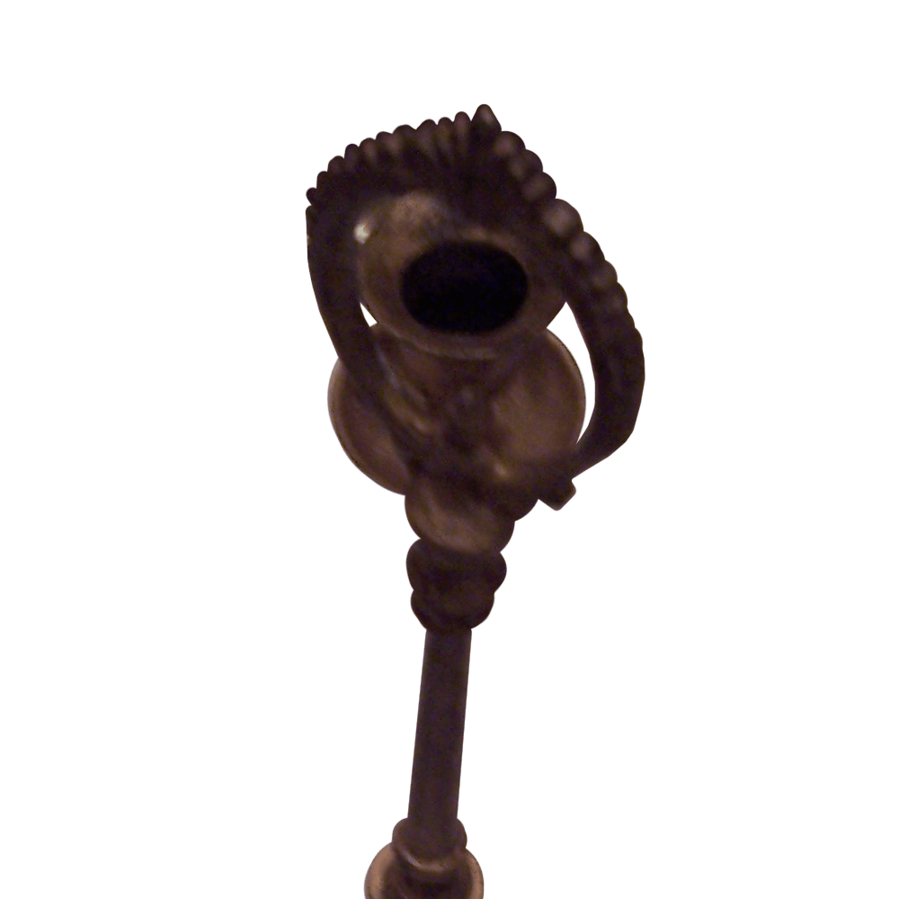 Antiqued Brass Finished Metal 3 Stick Candle Holder