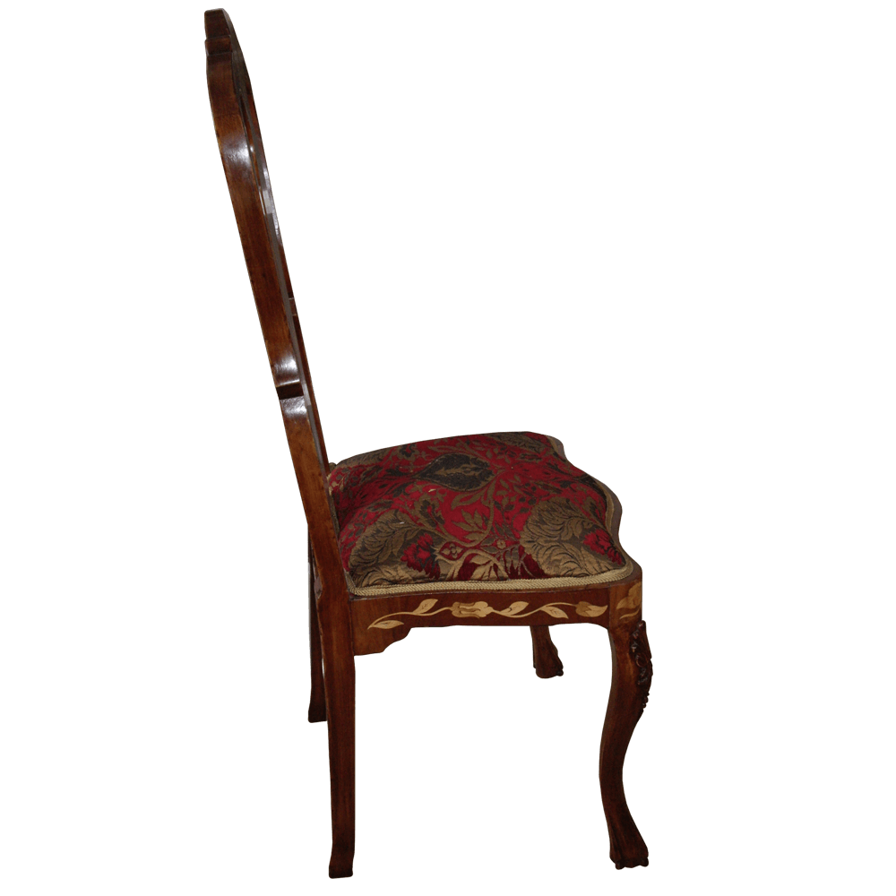 Set Of Four Dutch Marquetry Side Chairs