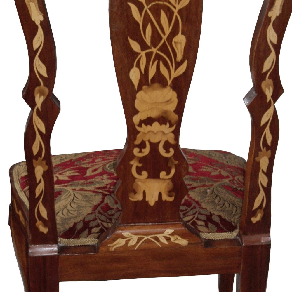 Set Of Four Dutch Marquetry Side Chairs