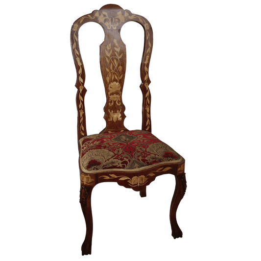 Set Of Four Dutch Marquetry Side Chairs