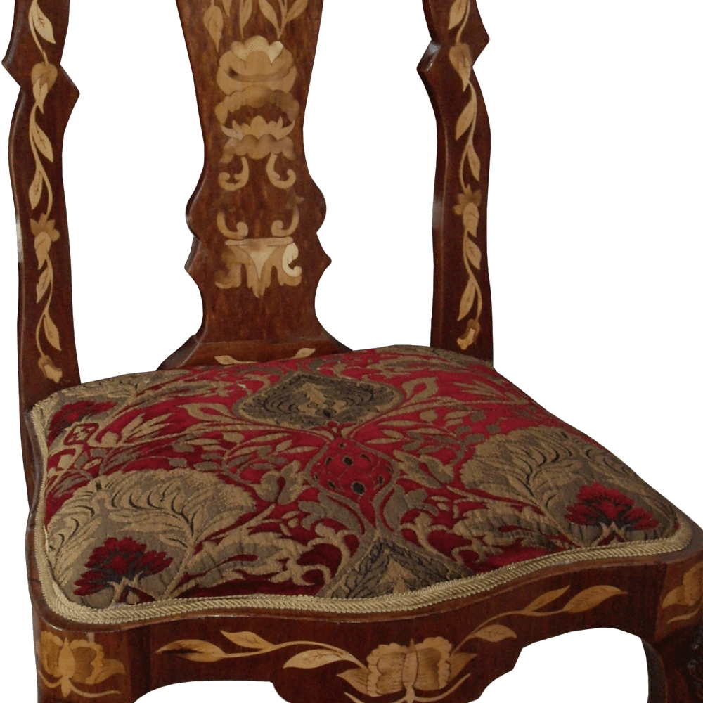 Set Of Four Dutch Marquetry Side Chairs
